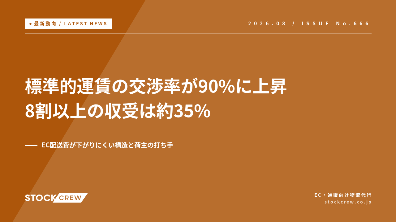 標準的運賃の交渉率が90%に上昇、8割以上の収受は約35% アイキャッチ画像