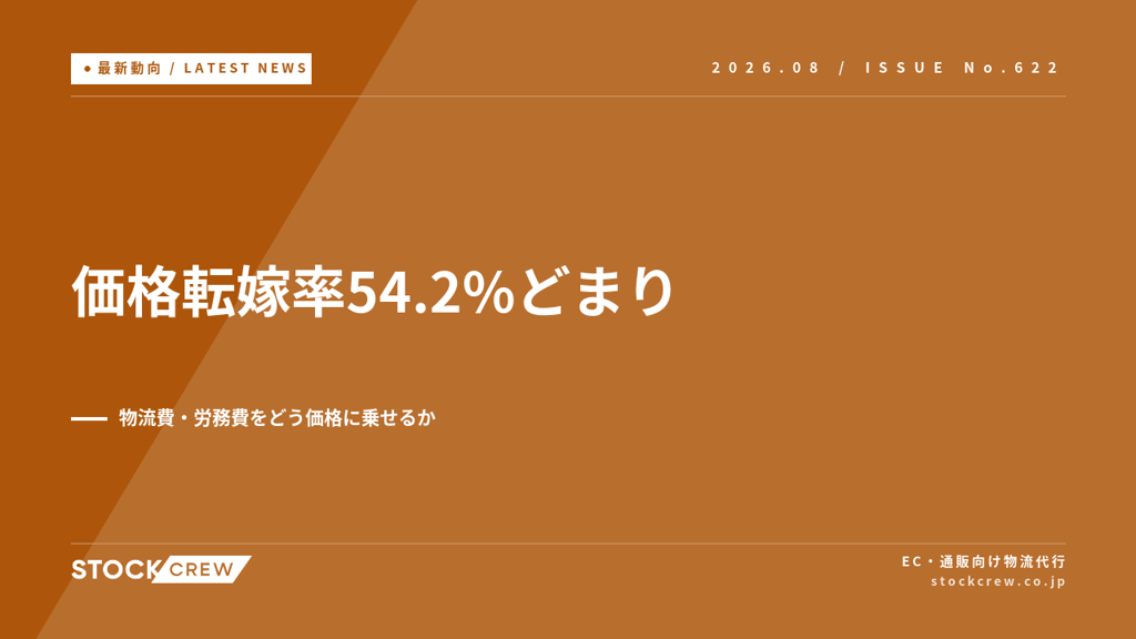 価格転嫁率54.2%どまり｜EC事業者が物流費・労務費を転嫁する実務【2026年価格交渉促進月間】
