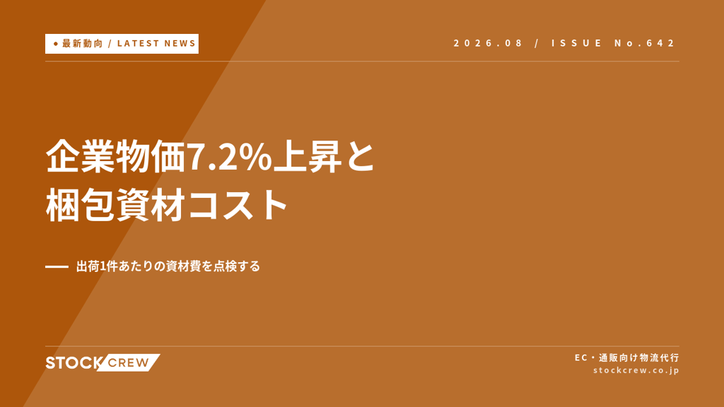 企業物価7.2%上昇で梱包資材コストが上がる｜EC出荷1件あたりの資材費を点検する【2026年8月】