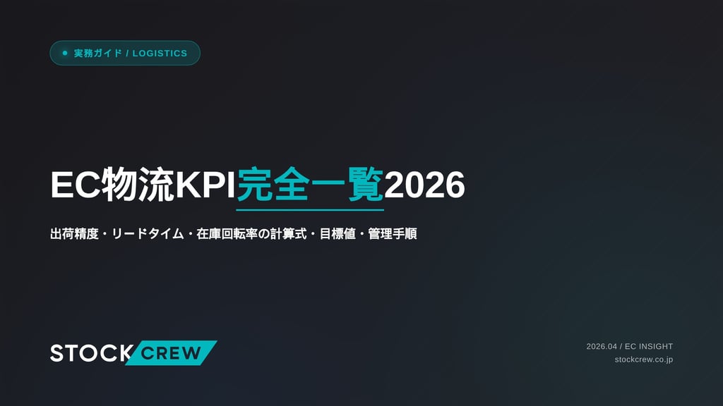 EC物流KPI完全一覧2026｜出荷精度・リードタイム・在庫回転率の計算式・目標値・管理手順