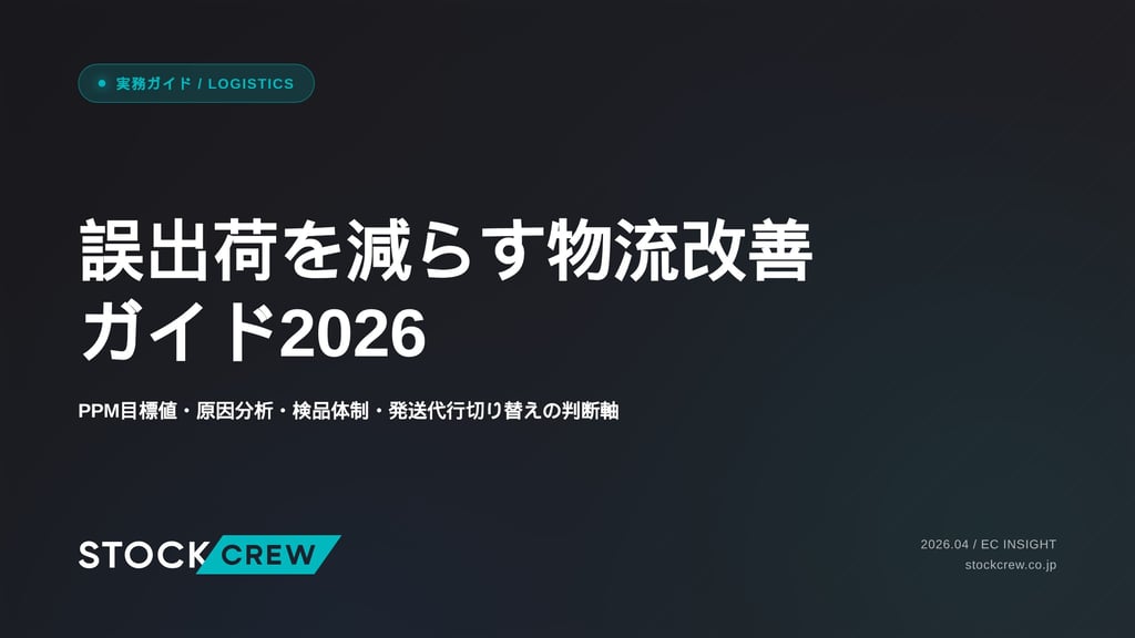誤出荷を減らす物流改善ガイド2026｜PPM目標値・原因分析・検品体制・発送代行切り替えの判断軸