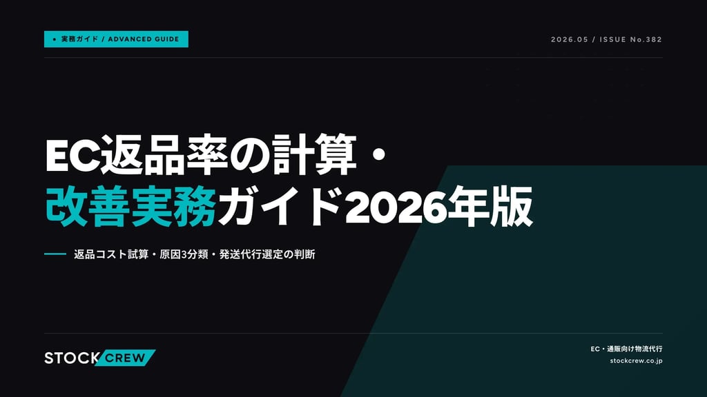 EC返品率の計算・改善実務ガイド2026年版｜返品コスト試算・原因3分類・発送代行選定の判断